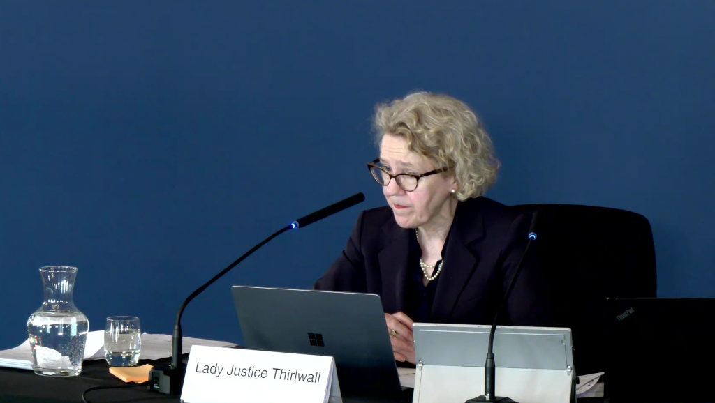 Image of the Chair to the Inquiry delivering her Closing Remarks